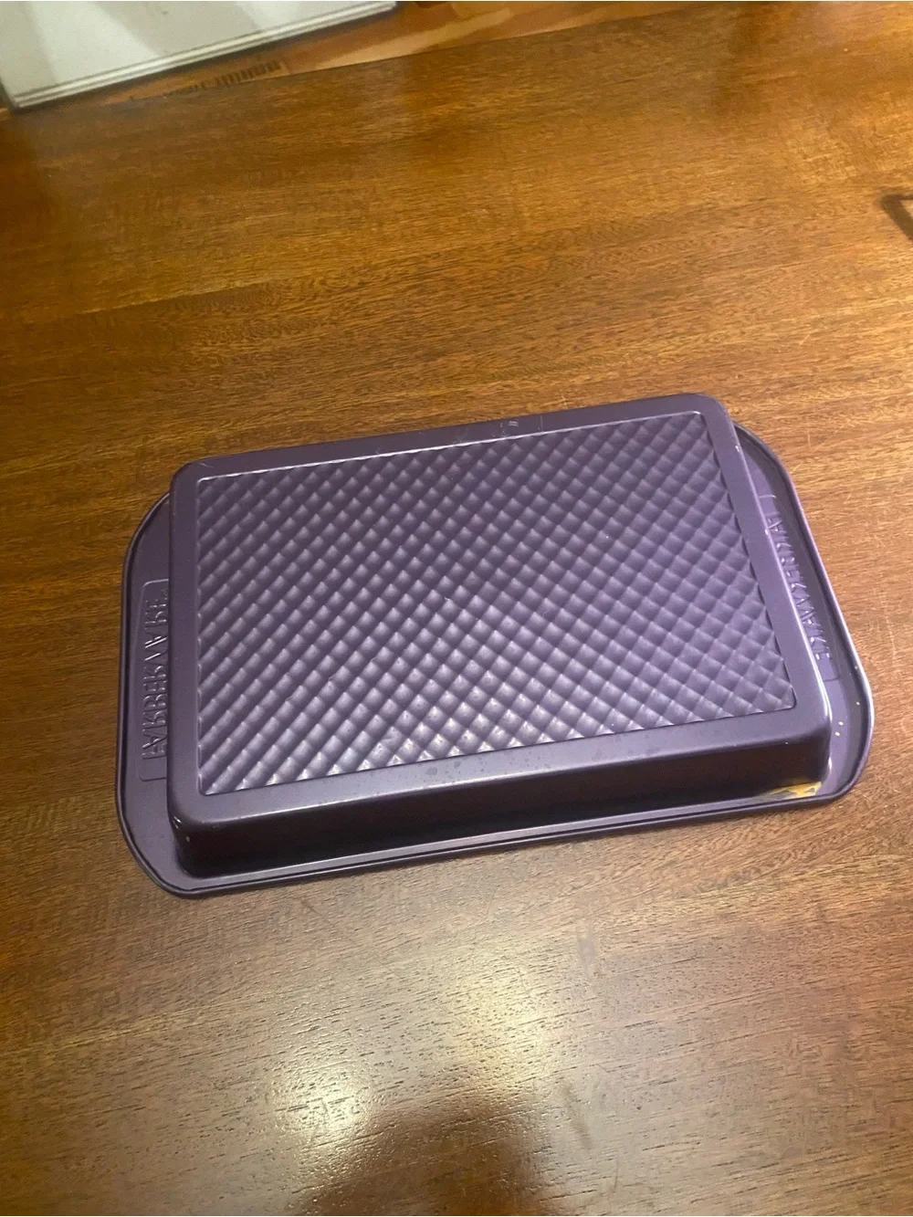 Tupperware Purple Silicone Baking Sheet Tray Rectangle Textured Non Stick 14”